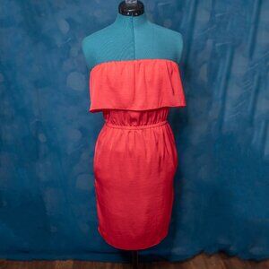 BCBGMAXAZRIA Strapless Ruffle-Top Red Berry Dress – Size XXS – Mini Dress